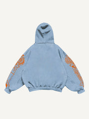 Hand-painted Fuwa hoodie attracting wealth and fortune