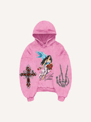 Angel or Devil Street Print Sweatshirt