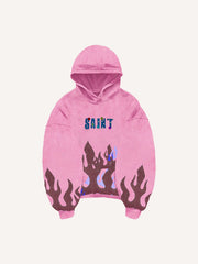 Flame burning rhinestone sweatshirt