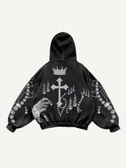 Rhinestone Heavy Industrial Light Luxury Hooded Sweatshirt