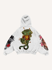 Trendy retro tattoo style high-definition printed sweatshirt