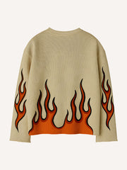 Flame Skull Handsome Warm Street Sweatshirt