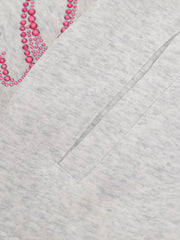 Street Hip-Hop Rhinestone Cropped Hooded Sweatshirt