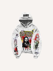 Distressed Jesus Christ graffiti sweatshirt