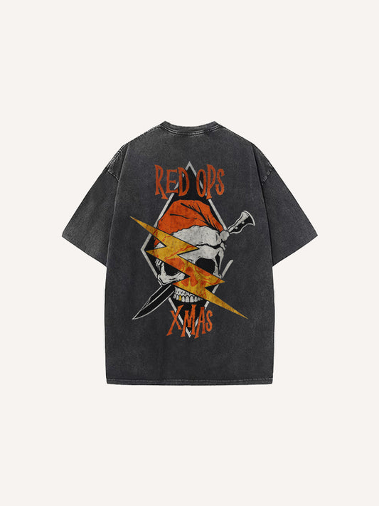 Santa Claus cotton T-shirts under lightning