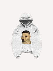 Funny and cute dog head sweatshirt with small side part