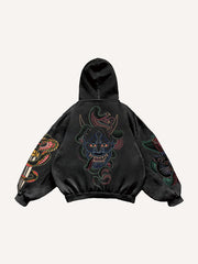 Japanese Tattoo Story Dragon Slaying Print Sweatshirt