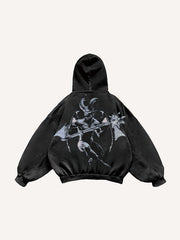 Angel or devil in our thoughts printed sweatshirt