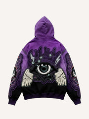 Flying Eye of Truth or Gods Eye Gradient Hooded Sweatshirt