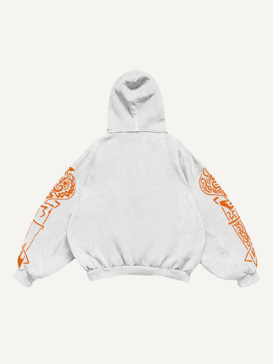 Hand-painted Fuwa hoodie attracting wealth and fortune