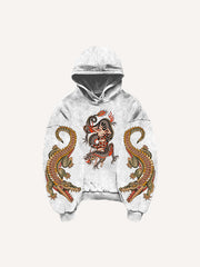 Japanese style retro two-headed snake women's sweatshirt