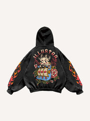 Comfortable gourmet character tattoo print sweatshirt