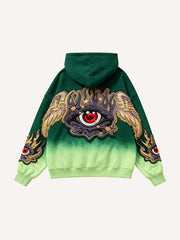 Colorblock All-Seeing Eye and Free Eye Angel Guardian Embroidery Sweatshirt