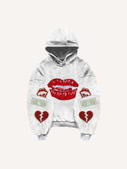 Sexy Monroe girl print distressed street style sweatshirt