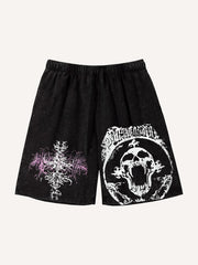 Devil Pentagram Artist Summoning Ritual Washed Shorts