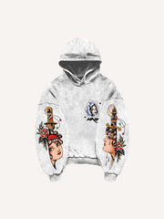 Retro girl print sweatshirt