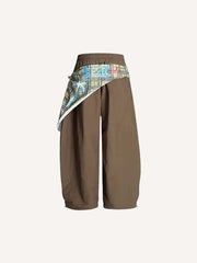 Hip-hop distressed patchwork street trousers