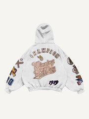 Patchwork distressed fashion authentic sweatshirt