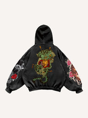 Trendy retro tattoo style high-definition printed sweatshirt