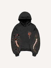 Sexy girl tattoo riding tiger pattern sweatshirt