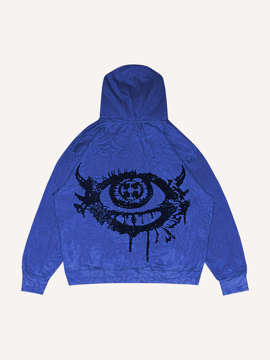 Hooded comfortable high-end trendy Eye of Faith printed sweatshirt