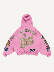 Patchwork distressed fashion authentic sweatshirt