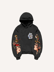 Retro girl print sweatshirt