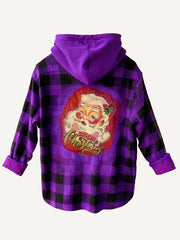 Christmas season hooded plaid shirt