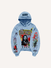 Distressed Jesus Christ graffiti sweatshirt