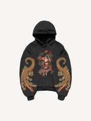Japanese style retro two-headed snake women's sweatshirt