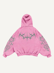 Designer classic distressed floral print sweatshirt