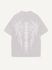 Retro dark style printed double-sided short sleeves