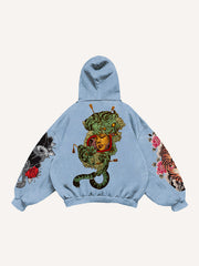 Trendy retro tattoo style high-definition printed sweatshirt