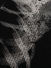 Skeleton Graphic Waffle Sweatshirt – Spooky Halloween Vibes