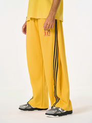 Fleece Vintage Side Stripe Drape Paratrooper Machete Wide Leg Pants - 2488