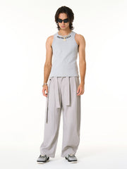Pleated Belted Machete Track Pants