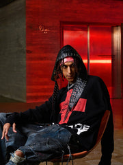 Street Cross Lettering Print Long-Sleeved T-Shirt