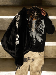 Skeleton Graphic Waffle Sweatshirt – Spooky Halloween Vibes