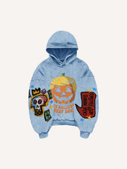 Halloween pumpkin head funny print fashion sweatshirt