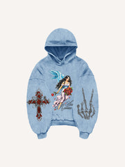 Angel or Devil Street Print Sweatshirt