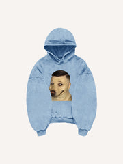 Funny and cute dog head sweatshirt with small side part