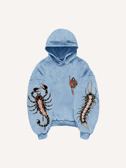 Sexy girl tattoo riding tiger pattern sweatshirt