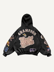 Patchwork distressed fashion authentic sweatshirt