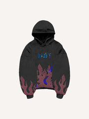 Flame burning rhinestone sweatshirt