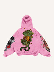 Trendy retro tattoo style high-definition printed sweatshirt