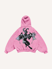 Angel or devil in our thoughts printed sweatshirt