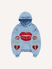 Sexy Monroe girl print distressed street style sweatshirt