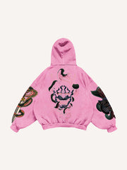 Japanese Tattoo Story Dragon Slaying Print Sweatshirt