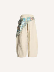Hip-hop distressed patchwork street trousers