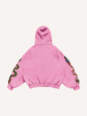 Tattoo-style double-sleeve printed high-end sweatshirt